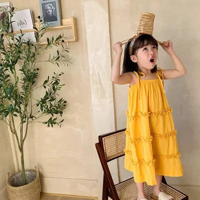 [507535] - Dress Kutung Import Fashion Anak Perempuan - Motif Three Laces