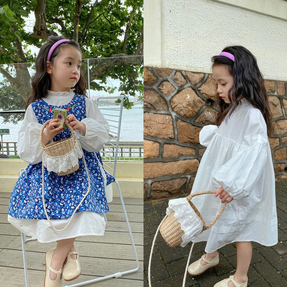 [507537] - Dress 2 In 1 Fashion Anak Perempuan Import - Motif Big Lace