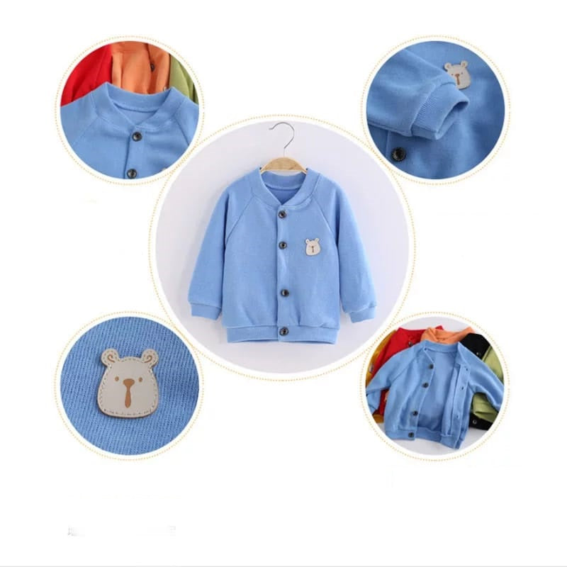 [514102] - Atasan Cardigan Fashion Anak - Motif Bear Crown