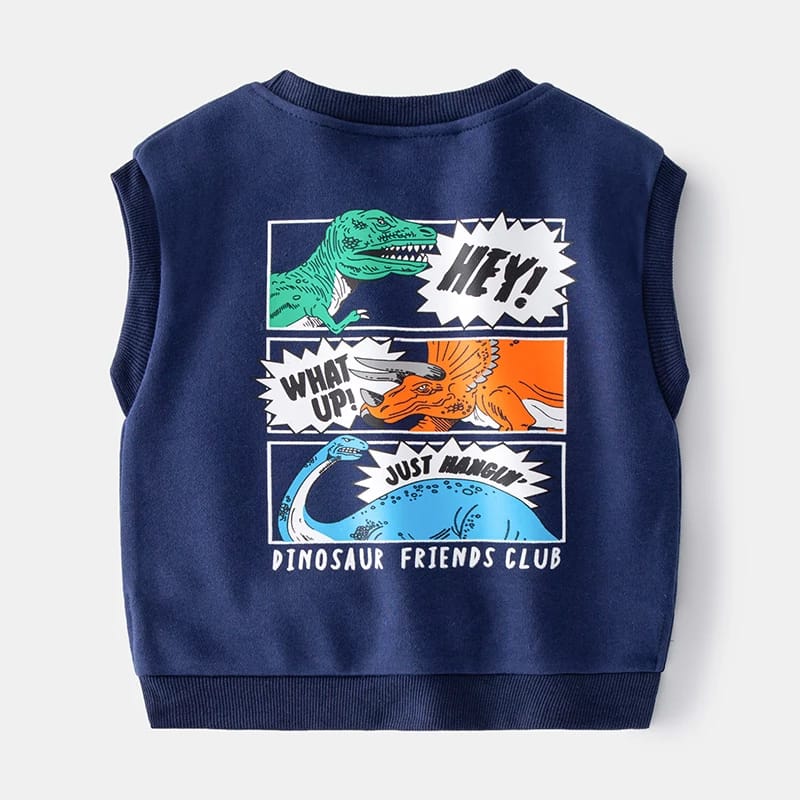 [513183] - Atasan Sweater Kutung Anak - Motif Dino Friends
