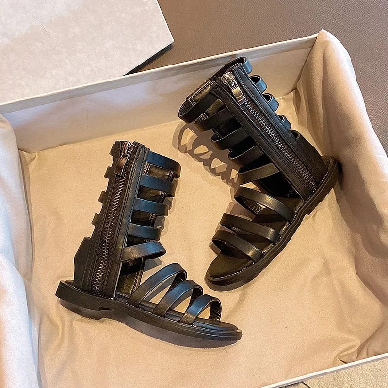 [381193] - Sepatu Sandal Gladiator Anak Import - Motif Strap Zipper