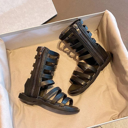 [381193] - Sepatu Sandal Gladiator Anak Import - Motif Strap Zipper