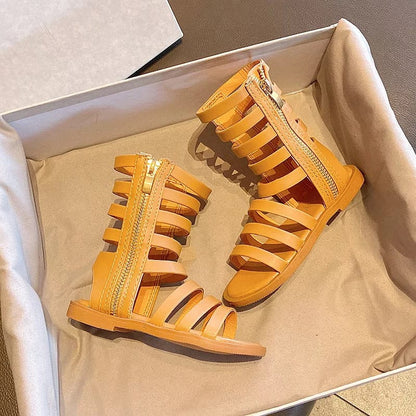 [381193] - Sepatu Sandal Gladiator Anak Import - Motif Strap Zipper