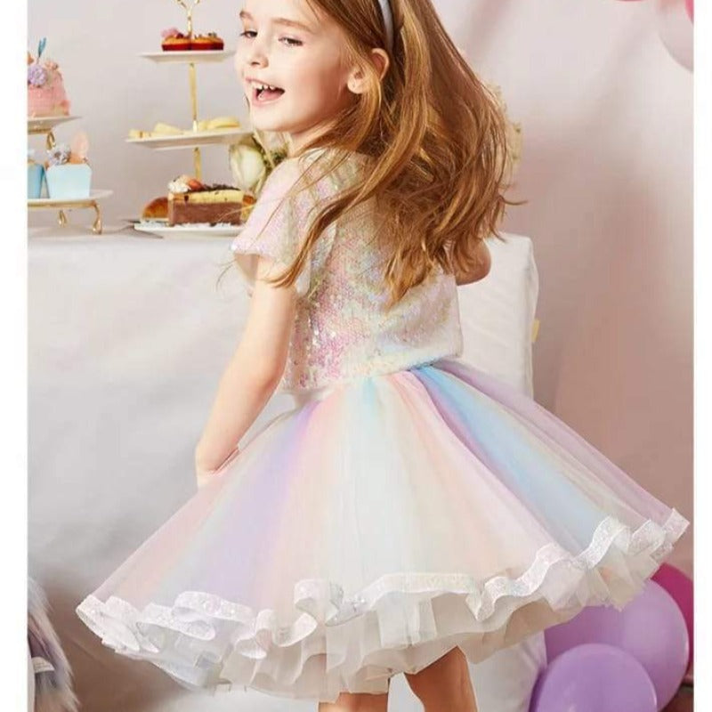 [363290] - 3D Setelan Fashion Anak Perempuan - Motif 3D Rainbow Bead