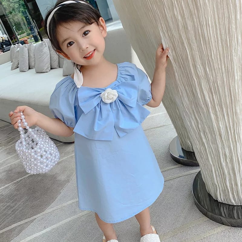[363352] -  Dress Fashion Anak Import - Motif Beautiful Ribbon