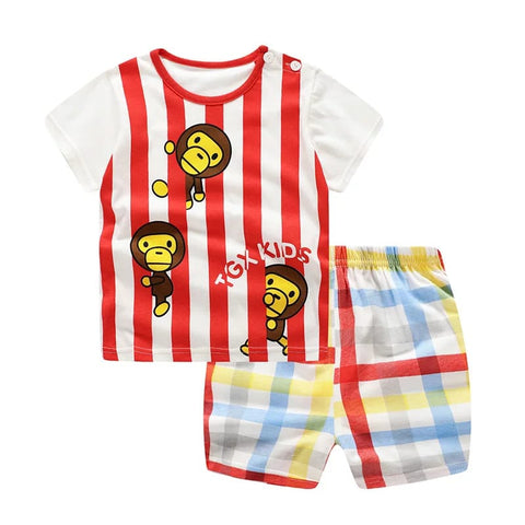 [102369] - Setelan Kaos Homewear Anak - Motif Monkey Look