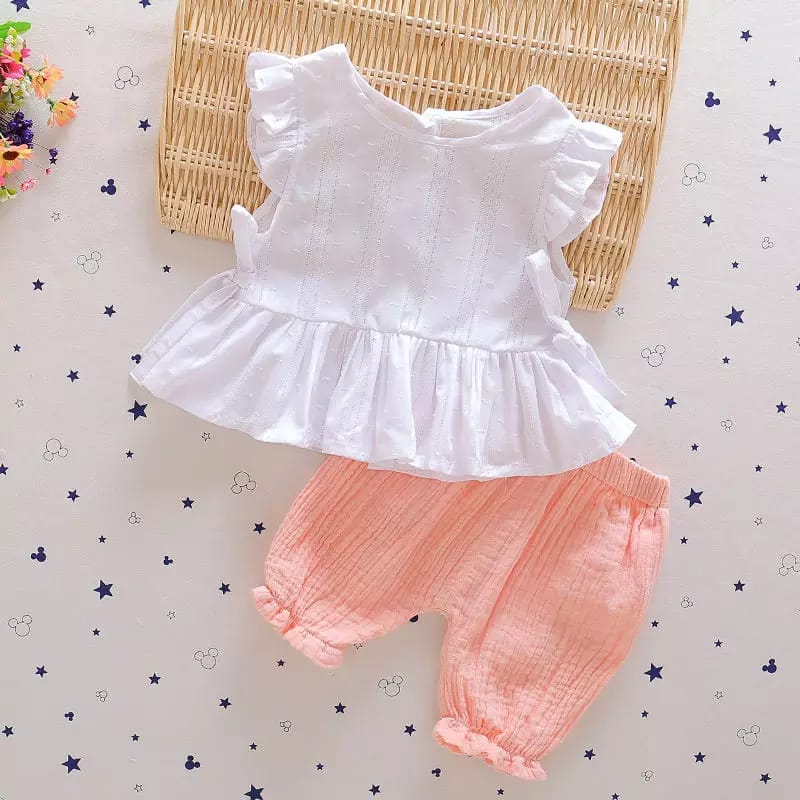 [102371] - Baju Setelan Kutung Anak Perempuan - Motif Waist Strap