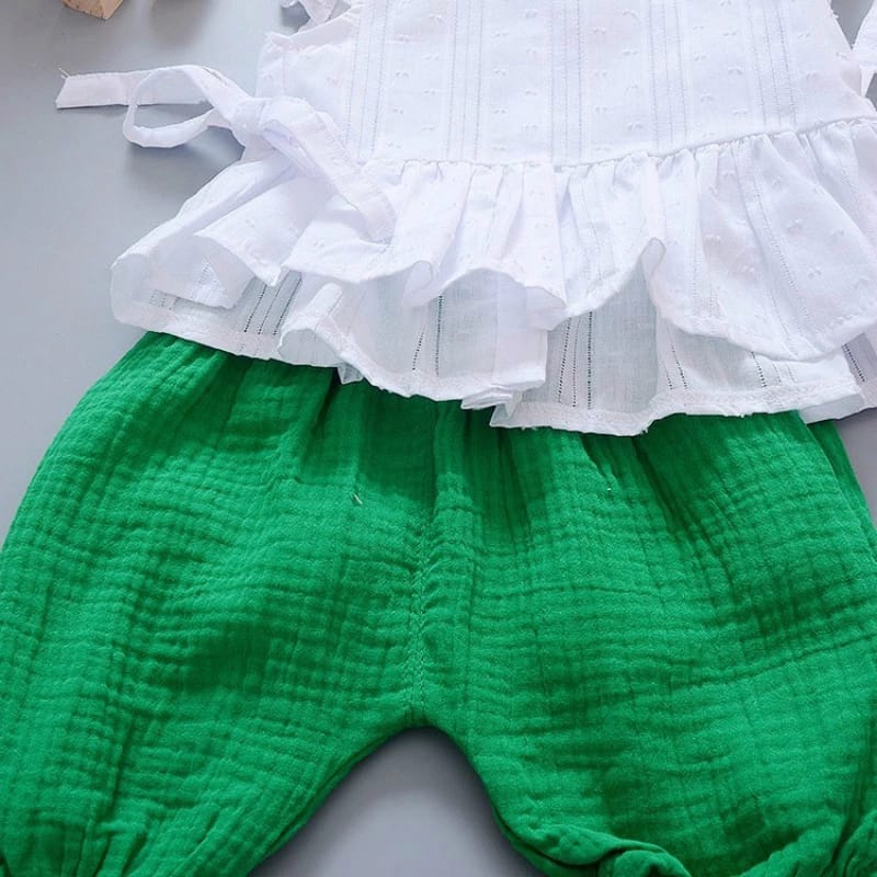 [102371] - Baju Setelan Kutung Anak Perempuan - Motif Waist Strap