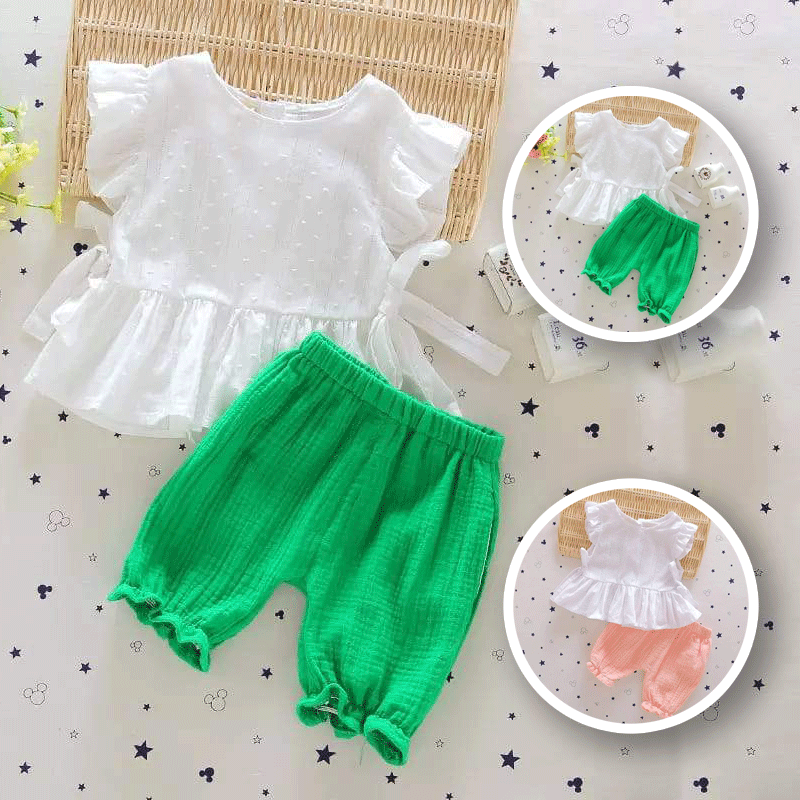 [102371] - Baju Setelan Kutung Anak Perempuan - Motif Waist Strap