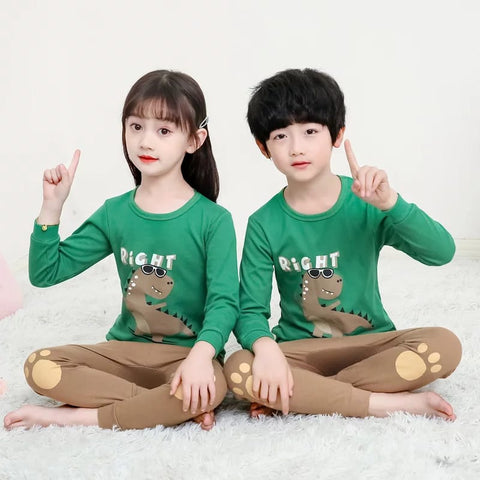 [002103] - Setelan Tidur / Piyama Anak Import - Motif Right Dino
