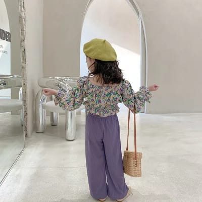 [363426] - Setelan Ootd Fashionable Anak Perempuan Import - Motif Little Flower
