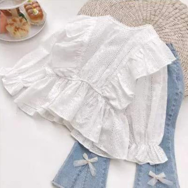[363400] - Setelan Blouse Fashion Anak Perempuan - Motif Wide Arm