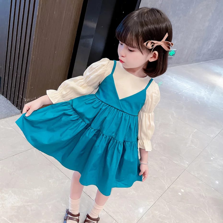 [363408] - Dress Fashionable Anak Perempuan - Motif Plain Color