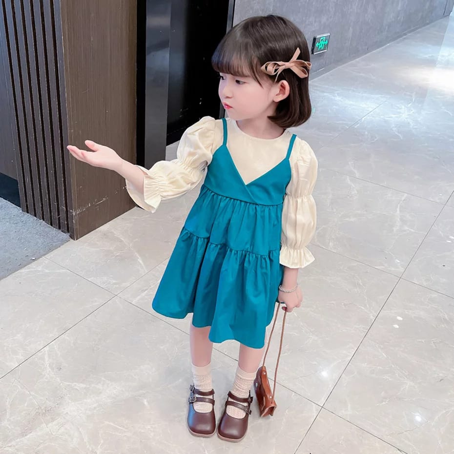 [363408] - Dress Fashionable Anak Perempuan - Motif Plain Color