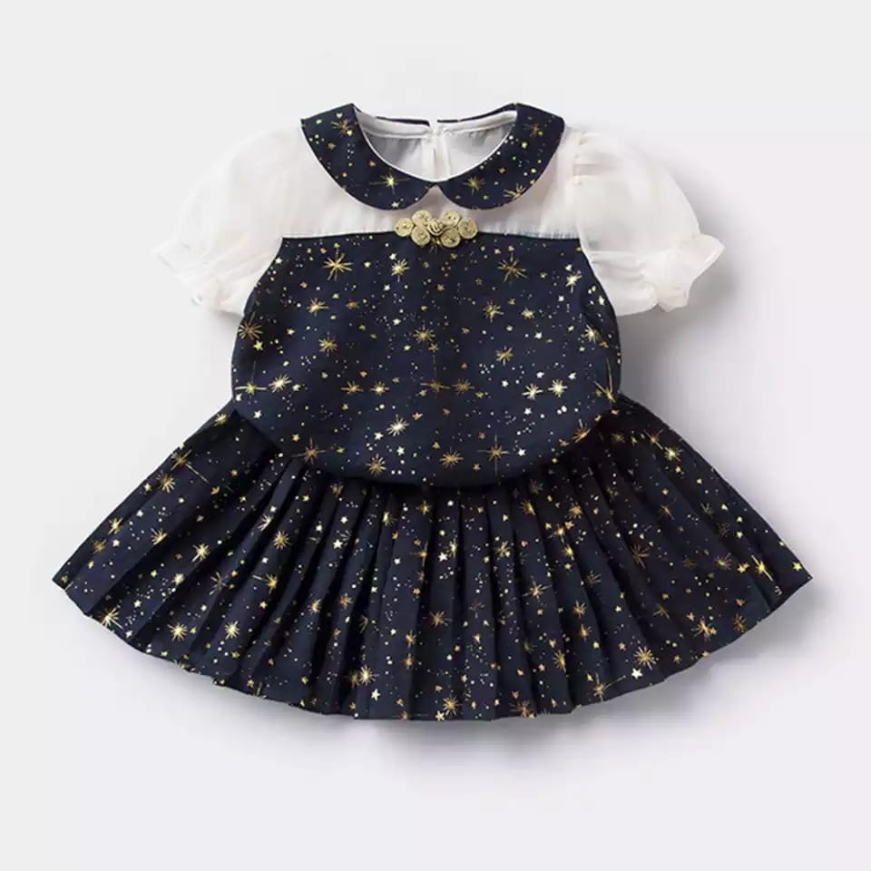 [363437] - Setelan Blouse Ootd Fashion Anak Perempuan - Motif Outer Space