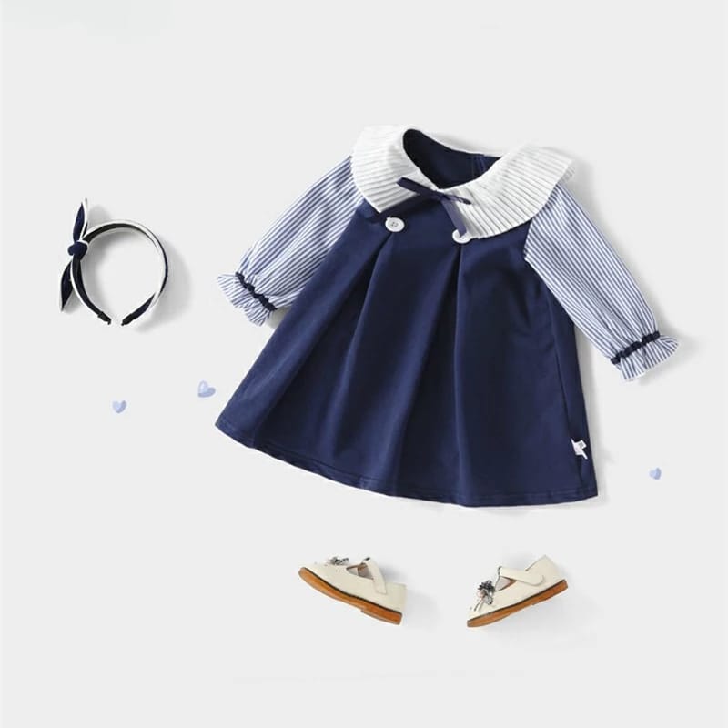 [363422] - Dress Fashion Anak Perempuan Import - Motif Two Buttons