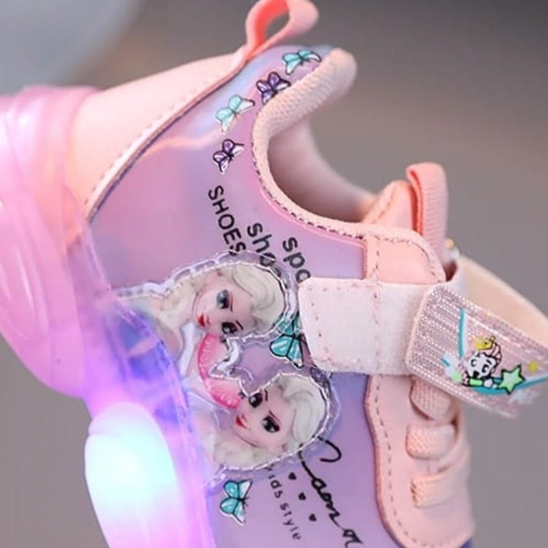[343173] - Sepatu Lampu Sporty Import Fashion Anak - Motif White Fairy