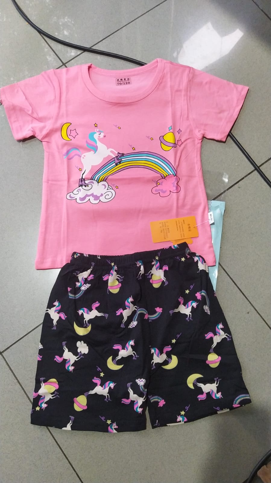 [2251550] - Import Baju Setelan Homewear Anak - Motif Rainbow Horse (NB : Gabung ke 2251463)