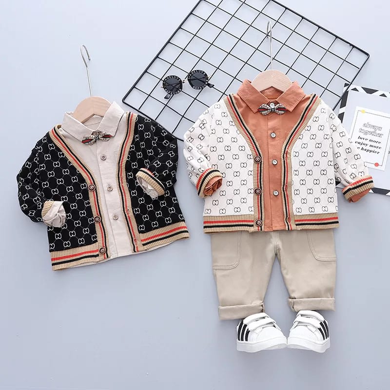 [345282] - Setelan Jaket Kemeja Anak 3 in 1 - Motif N Continuous