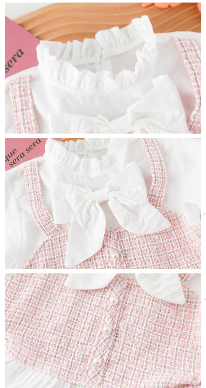 [001390] - Setelan Blouse Celana Panjang Jeans Cutbray Anak Perempuan - Motif Abstract Vest