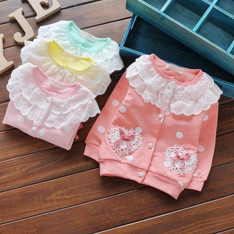 jual [102140] - Jaket Renda Polka Anak Perempuan 9 Bln - 3 Thn - Color Pastel [B1005] 