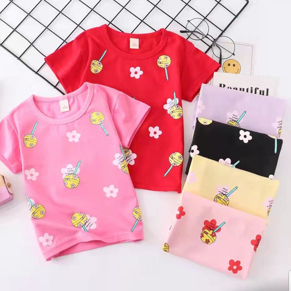 [001346] - Atasan Kaos Anak Perempuan - Motif Candy Handle