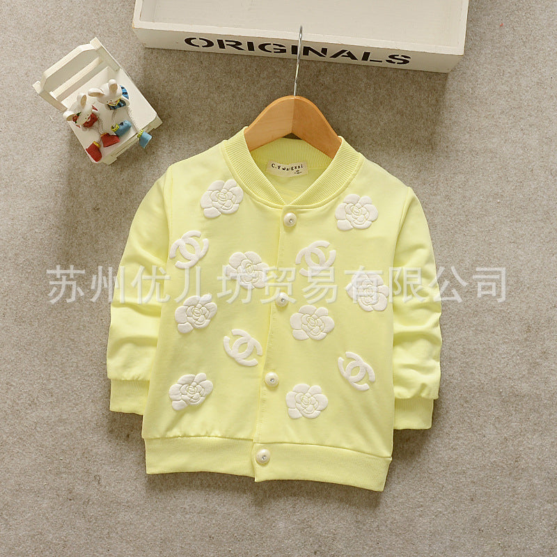 jual [102134] - Jaket Cardigan Anak Perempuan 1-4 Tahun - Motif Flower Rose [B1043] 