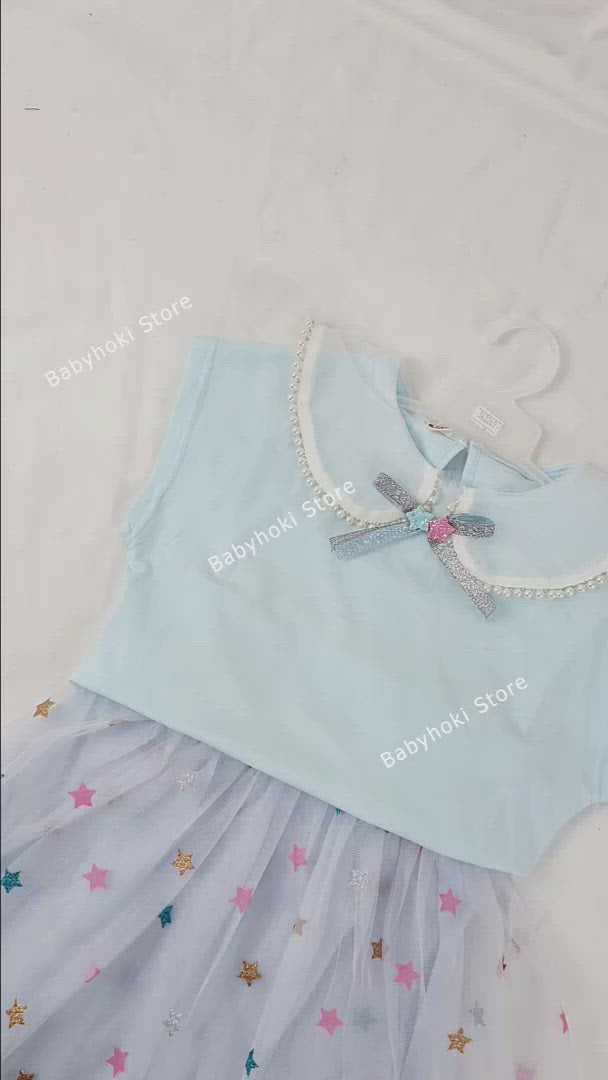 [363269-BLUE] - Setelan Trend Fashion Anak Perempuan - Motif Colored Star