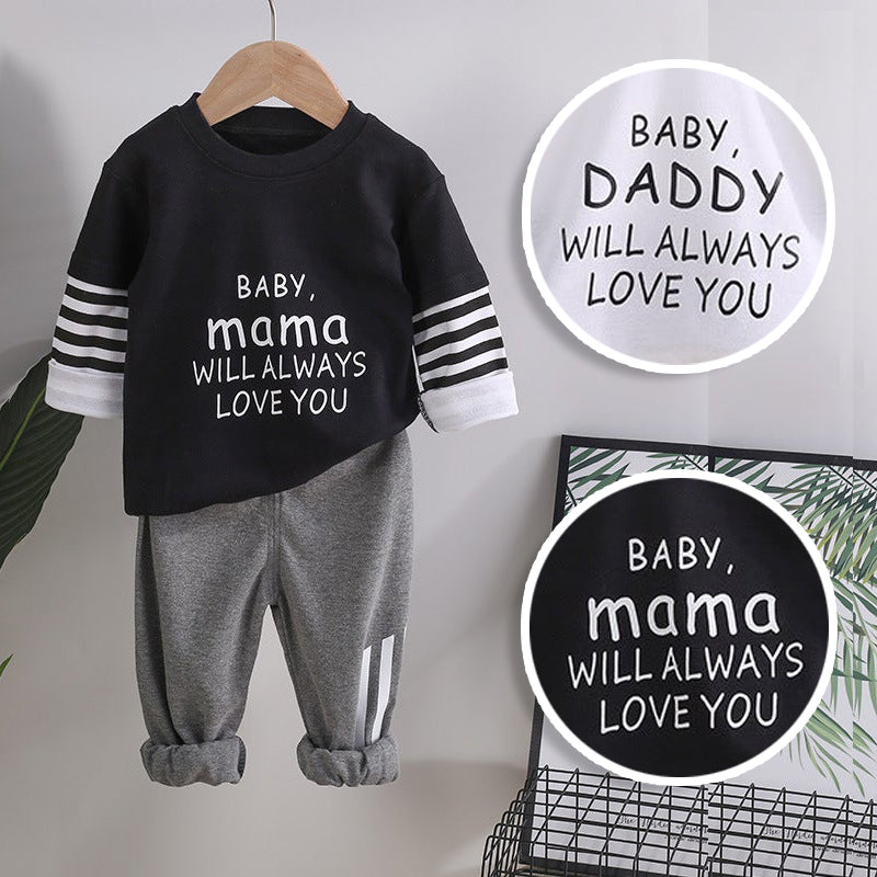 [514161] - Setelan Jogger Style Anak - Motif Baby Mama Daddy