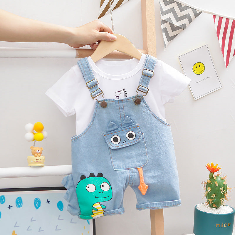[368563] - Setelan Overall Fashionable - Motif Litle Dino