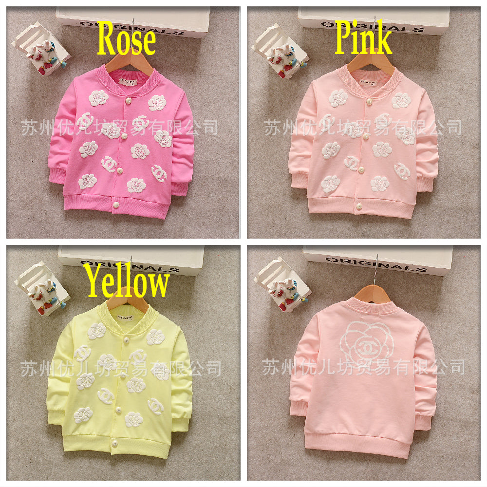 jual [102134] - Jaket Cardigan Anak Perempuan 1-4 Tahun - Motif Flower Rose [B1043] 