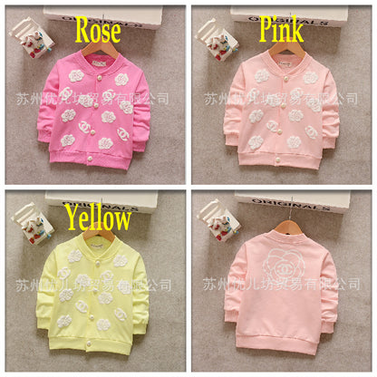 jual [102134] - Jaket Cardigan Anak Perempuan 1-4 Tahun - Motif Flower Rose [B1043] 