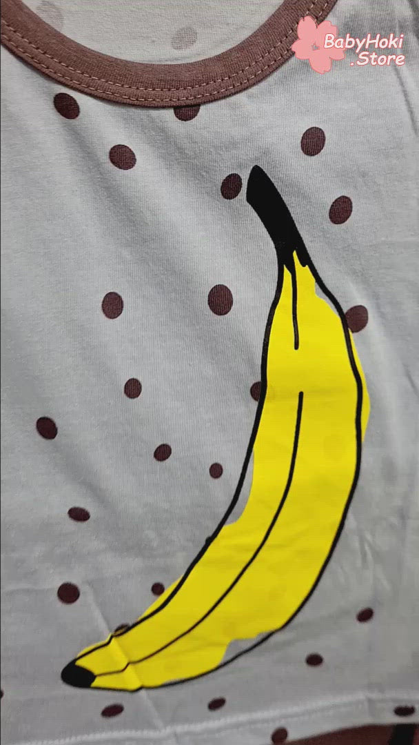 [371301] - Baju Setelan Anak / Setelan Kutung Anak - Motif Polkadot Banana