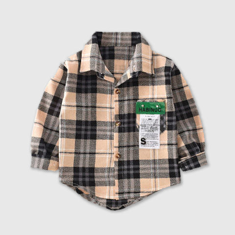 [515117] - Import Atasan Kemeja Trendi Anak - Motif Modern Tartan