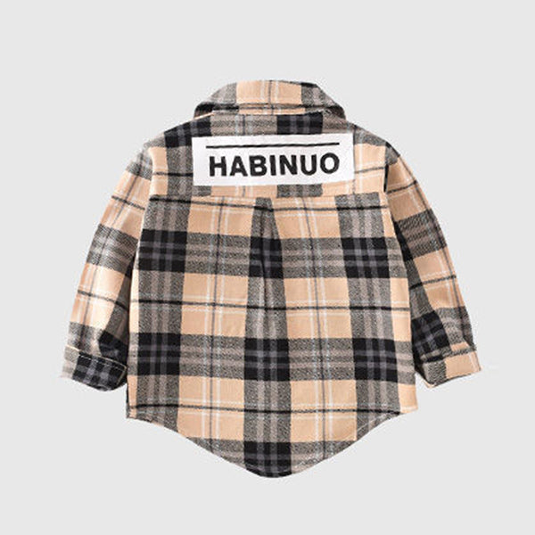 [515117] - Import Atasan Kemeja Trendi Anak - Motif Modern Tartan