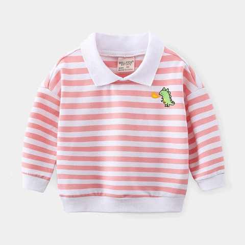[513202] - Atasan Anak Sweater Kerah - Motif Dino Line