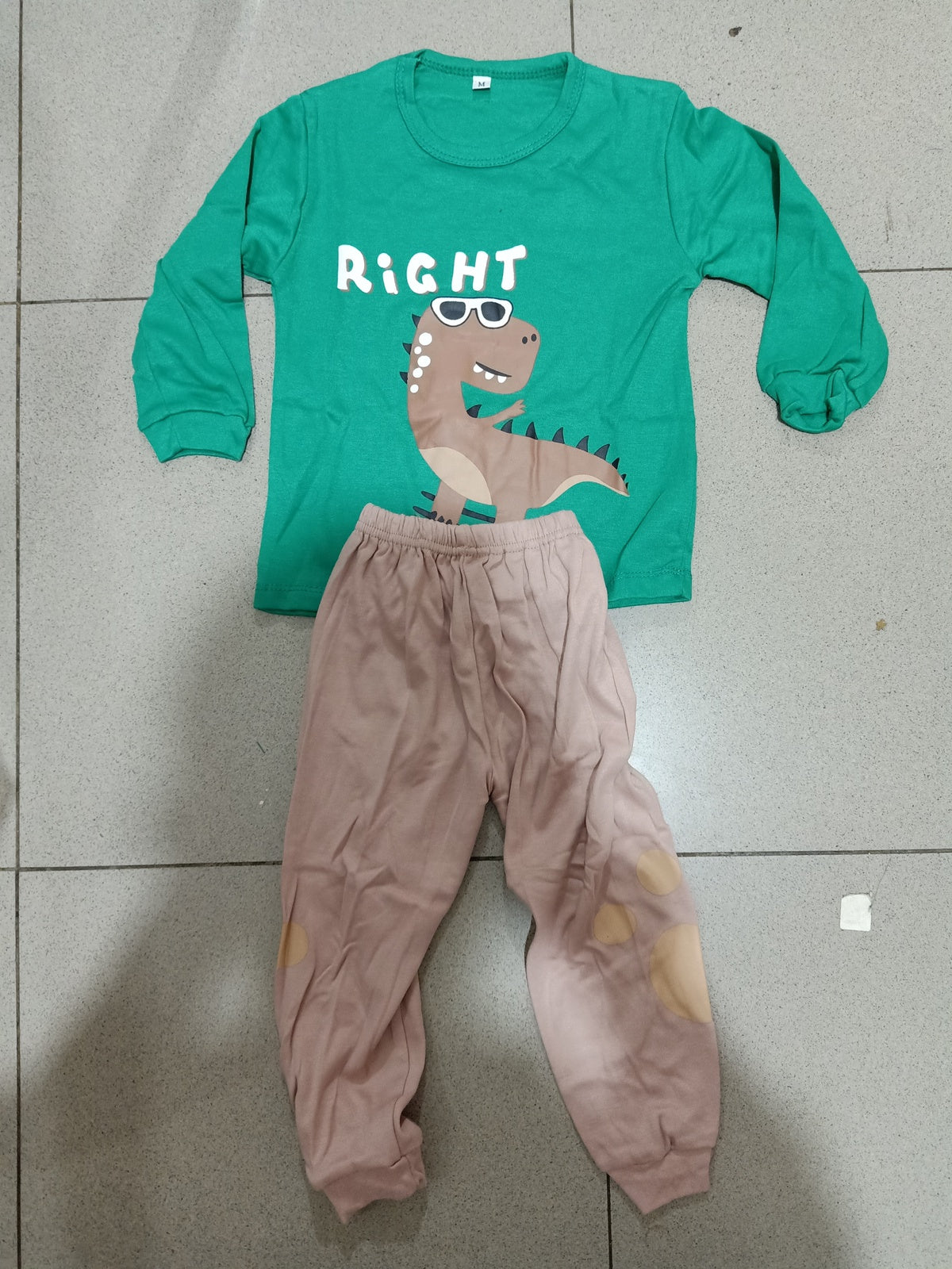 [002103] - Setelan Tidur / Piyama Anak Import - Motif Right Dino