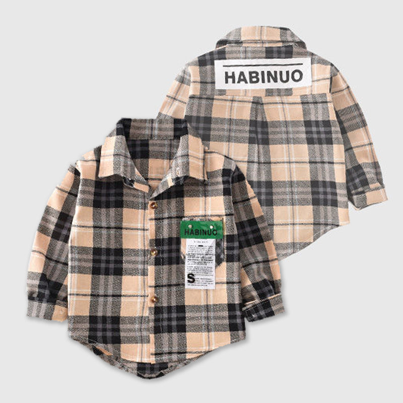 [515117] - Import Atasan Kemeja Trendi Anak - Motif Modern Tartan