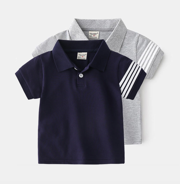 [513137] - Atasan Kaos Polo Fashion Anak Import - Motif Four Lines