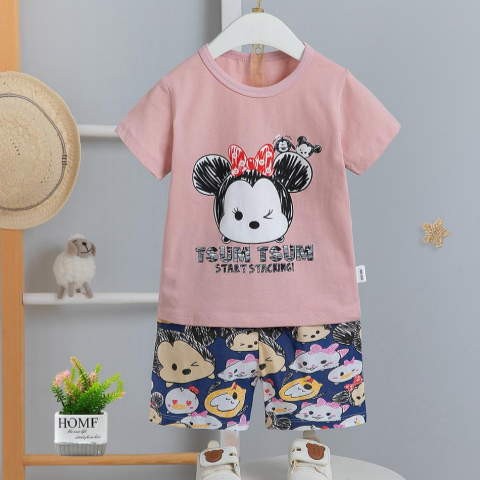 [2251416] - Baju Setelan Anak Santai Import - Motif Tsum Tsum