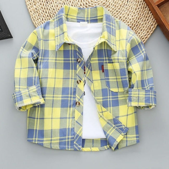 [515110] - Import Atasan Kemeja Trendi Anak - Motif Window Line