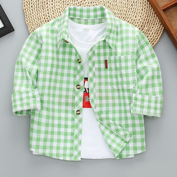 [515112] - Atasan Kemeja Trendi Anak - Motif Gingham Label