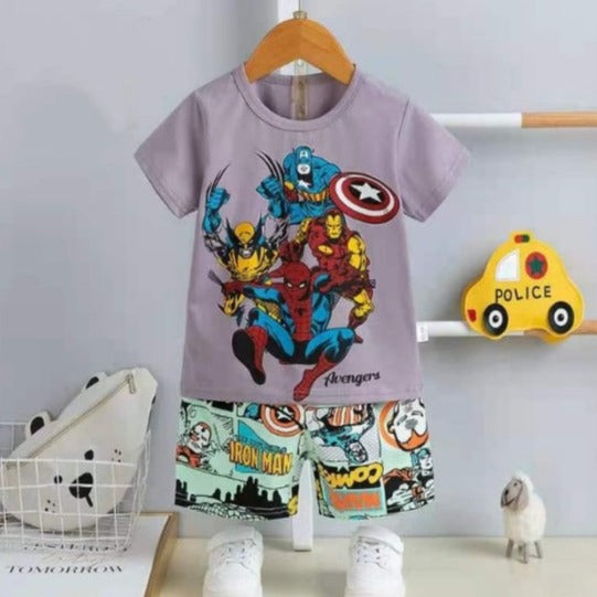 [2251441] - Import Baju Setelan Homewear Anak - Motif Comic Hero