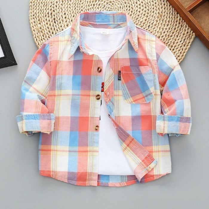 [515101] - Import Atasan Kemeja Trendi Anak - Motif Window Gradient