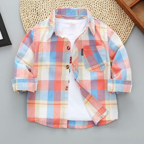 [515101] - Import Atasan Kemeja Trendi Anak - Motif Window Gradient
