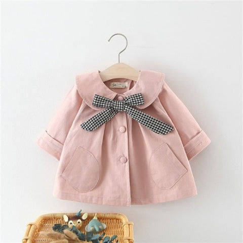 [340261] - Atasan Jaket Cardigan Blazer Tebal Lengan Panjang Anak Perempuan - Motif Plaid Ribbon