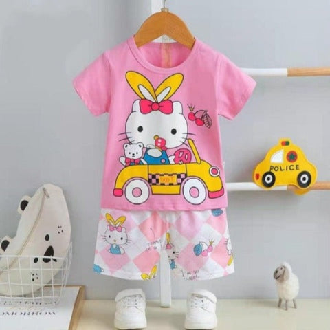 [2251430] - Setelan Baju Anak Santai Import - Motif Taxi Kitty