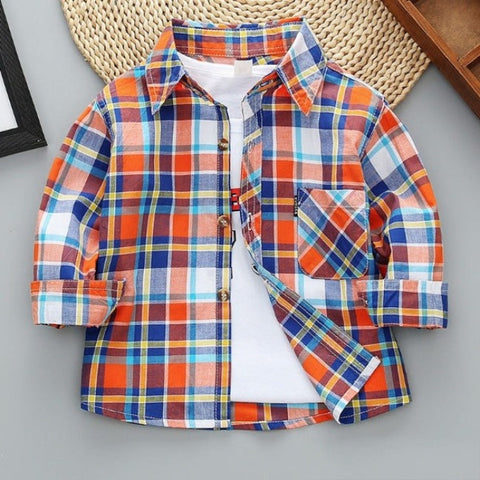[515104] - Atasan Kemeja Trendi Anak - Motif Color Line