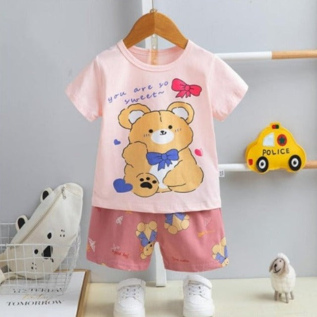 [2251449] - Import Baju Setelan Homewear Anak - Motif Sweet Bear