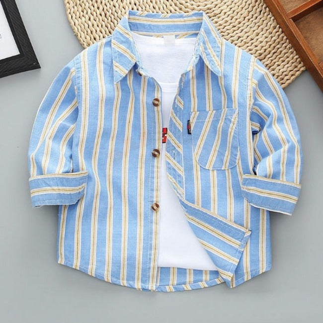 [515106] - Import Atasan Kemeja Trendi Anak - Motif Vertical Line